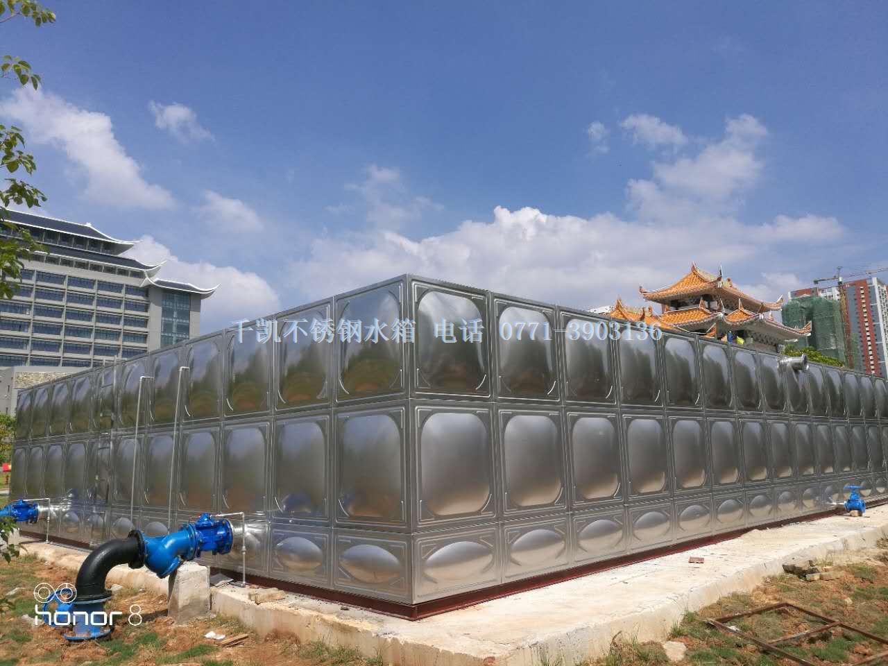 廣西民族大學(xué)西校區(qū)396立方不銹鋼水箱安裝完成
